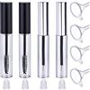 Ideal Swan 2pc 8ml tubo mascara vuoto e bacchetta, 2pc bottiglia contenitore eyeline 7ml con inserti in gomma e imbuti set per olio di ricino mascara fai da te (2pc nero 2pc Argento)