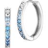 Engelsrufer Orecchini a cerchio da donna Ocean in argento sterling, con 26 zirconi bianchi a blu, chiusura a clip, senza nichel, 1 Paar, Argento sterling, Zirconia cubica