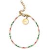 SINGULARU - Bracciale Vidal Colors. Acciaio con placcatura in Oro 18Kt e Perline Miyuki. Gioielli da Donna.