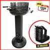BBQ Barbecue Tondo con Colonna + OMAGGIO Spazzola pulizia 3 in 1 Texas