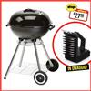 BBQ Barbecue Sfera Tondo con Coperchio + OMAGGIO Spazzola pulizia 3 in 1 Texas