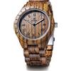 LeeEv Orologio da uomo leggero in legno unico, serie Uwood fatto a mano in legno di sandalo analogico al quarzo vintage con numero romano orologio da polso in legno naturale