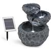 blumfeldt Murach - Fontana a Cascata Solare, Fontana da Giardino, Illuminazione a LED, Pannello Solare 2kW, Batteria da 2000mAh, in poliresina Resistente al Gelo