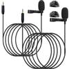 NewTH Confezione da 2 microfoni Lavalier a condensatore omnidirezionale con clip per DJI Mic 2, per trasmettitori Rode Wireless GO 2/II (confezione da 2 spine TRS dritte da 3,5 mm per DJI per Rode)