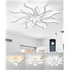 DJChen Lampadario Led Moderno Soggiorno, Plafoniera Led Soffitto Dimmerabile, 78CM 58W 5800lm 3000K-6000K Lampadario Grande Dimensione Design Per Salotto, Cucina, Camera Da Letto(matrimoniale)-bianco