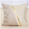 Alerfa 45 x 45 cm bianco sporco beige oro in pelle patchwork velluto e poliestere federa cuscino decorativo moderno per divano, soggiorno, camera da letto, auto, 45 x 45 cm