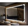 A ARTFORMA Specchio Controluce LED da Bagno - 140x80 cm - su Misura - Personalizzate - L126 - Specchio a Muro - Specchio con Illuminazione