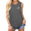 Terecey Canotta Donna Estate Scollo Rotondo Stampa Senza Maniche Tshirt Casual Top Basic Cotone Sciolto Tee Tops Moda Canotta Leggera Grigio Scuro S
