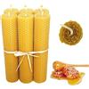 BOEMY Candele in cera d'api, confezione da 6 candele naturali miele, 2 x 10 cm