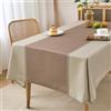 Arwllzz Tovaglia Antimacchia Rettangolare 100x140 Strisce Beige Tovaglia Moderna Impermeabile Plastificata Poliestere Copri Tavolo da Interno Elegante per Cucina Ristorante Giardino Esterno Feste