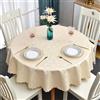 Romanstile Tovaglia plastificata rotonda 80 cm antimacchia Beige con motivo floreale elegante PVC Tovaglie cerata Impermeabile per capodanno feste compleanno natalizia centrotavola decorativa Tavolo