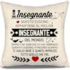 Aosumin Miglior Insegnante Spero che ogni volta che abbracci questo cuscino ti ricordi ti voglio bene e apprezzo tutto quello che fai Copricuscino per insegnanti Compleanno Regalo di Natale (Insegnante-lui)