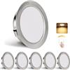 YindaLux 6 confezioni da incasso a LED da incasso dimmerabile, 230 V, 3 W, 3000 K, bianco caldo, 15 mm, super sottile, faretti LED interni da soffitto 300 lm, 55-58 mm, IP44 occhi di bue per soffitto