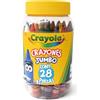 Crayola - 28 Pastelli A Cera formato Jumbo in Barattolo richiudibile, Colori Assortiti, Per Scuola E Tempo Libero, 52-3037