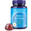 Valdispert Relax & Recharge - Integratore per stanchezza mentale e affaticamento, con Camomilla e Vitamina B9-45 caramelle gommose, gusto Ribes nero