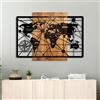 Wallity Elegante accessorio decorativo da parete in legno, 70 x 96 cm, 100% vero legno (3 cm) e metallo (1,5 mm), finitura unica noce e nera, perfetto per la decorazione della casa
