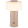 Briloner - Lampada da tavolo senza fili IP44 con touch, dimmerabile, batteria ricaricabile e sorgente luminosa intercambiabile, lampada da tavolo da esterno, 13 x 20,6 cm, beige