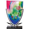 GILDE GLAS art Vaso in vetro Art Cool - blu, rosa - vetro dipinto a mano - altezza 49 cm - vaso da tavolo soggiorno
