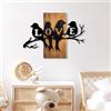 Wallity Elegante accessorio decorativo da parete in legno, 57 x 75 cm, 100% vero legno (3 cm) e metallo (1,5 mm), finitura unica noce e nera, perfetto per la decorazione della casa
