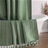 Seasonwood Tenda da doccia verde lunga 183 x 198 cm con nappe a righe verticali, senza pieghe, stile bohémien minimalista, unisex, per bagno