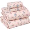 Ruvanti 100% Cotton Sheets Queen Size Set, 4 Pieces, Soft & Breathable Percale Weave Bedding, Deep Pocket 16, Hotel Standard, Crisp Cool Feeling, Durable, Perfect Floral Bed Sheet, Spring On