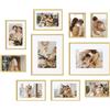 eletecpro Set di 10 cornici da parete in alluminio, tra cui 2 pezzi 20 x 25 cm, 4 pezzi 13 x 18 cm, 4 cornici per foto da 10 x 15 cm, per esposizione da parete o da tavolo, cornici di diverse