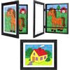 JDZIVTOP Cornice per opere d'arte per bambini, confezione da 3, 25 x 32,5 cm, cornice per esposizione artistica senza tappetino con apertura frontale intercambiabile, cornice da 20,5 x 28 cm con tappetino,