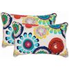 Pillow Perfect Bright Floral Indoor/Outdoor Accent Throw Pillow Cuscini Lombari, Poliestere, Blu, 11.5 x 18.5, 2 unità