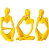 BMLCGJ Statua del pensatore, scultura artistica astratta, in resina dorata, statuetta da collezione per casa, soggiorno, ufficio, scaffale, ottima idea regalo (giallo)
