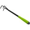 Xclou Piccolo coltivatore in Gomma con Manico Sagomato, utensile da Giardino con 3 rebbi, coltivatore a Mano Verniciato a Polvere, Dispositivo di smussatura con Martello Argentato, Zappa Robusta