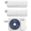 Argoclima CLDESIGNDUAL14UE + CLDESIGNDUAL09UI + CLDESIGNDUAL12UI Climatizzatore DUAL split system Bianco 9000 btu + 12000 btu Wi-Fi