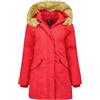Canadian Peak Dinastipeak Lady - Parka Longue Epaisse Chaude Femme Automne Hiver - Manteau Fin Capuche Fausse Fourure - Blouson Coupe Vent - Doudoune Elegante Femmes (Rouge XL)