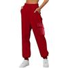 POLPqeD 2024 Pantaloni Trekking Cargo Leggero Donna Pantaloni Escursionismo Impermeabile in Pile Pantaloni Sportivi per Caccia All'Aperto Ciclismo Lavoro, rosso, XXL
