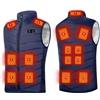 KHIRVWL Gilet Riscaldante per Abbigliamento in Cotone Riscaldato a 15 Zone con Doppio Controllo da Uomo Gilet Con Apertura con Cerniera con Ricarica USB Gilet Colletto Alla Coreana