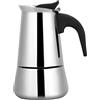 Acouto Moka Caffettiera Espresso in Acciaio Inossidabile 100ml, Machetina da Caffè Portatile per Focolare a Gas e Elettrico, Caffettiera Napoletana per Casa e Viaggi