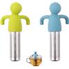 DUOHERESHUI 2 Pezzi Filtro per Tè, Infusore per Tè, Tea Strainer, Infusor per Tè Sfuso in Acciaio Inossidabile, con Silicone Manico, per Cucina di Casa si Adatta a Tutte le Tazze (Blu, Verde)