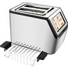 Ketian - Tostapane con touch screen, 2 fette, spegnimento automatico, ascensore automatico e centraggio del pane, in acciaio inox, 1400 W