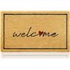 AMARU DOOR MATS Zerbino Welcome Fibra di Cocco - 70x40cm - Zerbino Ingresso Casa con Superficie Antiscivolo in PVC e Fibra Cocco - Per Corridoi,Porte Esterne-Accessori per la Casa-Design Minimalista Originale