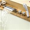 ASD Rubinetto/miscelatore per vasca da bagno, set soffione doccia, raccordo cromato, 5 pezzi, a cascata