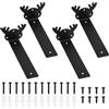 Heozhuyi 4 Pz Staffe per Mensole Pesanti,Staffa per Mensola, Reggimensola, Staffe Mensole da Muro a L, Reggi Mensola da Muro, Supporto per Scaffali Casa Cucina Ufficio (Stile Antler, nero 200MM)