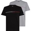 Tommy Jeans Tjm Slm Entry Grphc T Ext 2 Pck Dm0Dm21902, Maglietta a Maniche Corte, Uomo, Multicolore (Black/Grey Htr), 3XL Plus