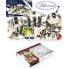 Batteria pentole e posate bavaria 42 pezzi royalty line acciaio inox 18/10
