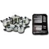 Batteria bavaria 22 pezzi con set barbecue in acciaio inox 18/10