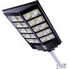 Wisdom Lampione stradale Led 300W Nero con pannello solare IP66 Bianco freddo 6500K con sensore crepuscolare e di movimento Wisdom