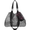 Fritzi aus Preussen Fritzi Izzy Medium Limited Painted Straw Silver Shopper donna borsa effetto paglia grande borsa estiva borsa mare portaocchiali pendente look rafia festival 29 x 42 x 15 cm, Nero