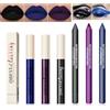 Likesing 6 Pezzi Rossetto Nero 3in1 Eyeliner Matita Occhi Marrone Nera Matita Labbra Set Lunga Durata Rossetti Colorati Ombretti Occhi Matitone Waterproof Lucidalabbra Opaco Lipgloss Donna Regalo