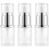 Happyupcity 3 flaconi vuoti da 15 ml in vetro smerigliato trasparente con pompa per lozioni, cosmetici, contenitori da viaggio, dispenser per crema, emulsione, fondotinta, toner