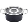 Ⓜ️🔵🔵🔵 Fissler Pentola - Pentola, Serie Adamant, Capacità 2 Litri, Diametro 18 cm, Nero (esterna/ interna), Manici in acciaio inox lucidato, Coperchio in vetro, Fondo Fissler CookStar