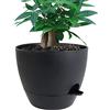 UOUZ Vasi autoirriganti da 30,5 cm, fioriere in plastica con fori di drenaggio in rete e serbatoio profondo, per piante e fiori da giardino interni ed esterni, nero