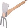 Natudeco Attrezzo Manuale per rastrello Zappa 2 in 1 Attrezzo per diserbo da Giardino a Doppia Testa con Manico in faggio per Scavare seminare Coltivare orto Giardino Fiore